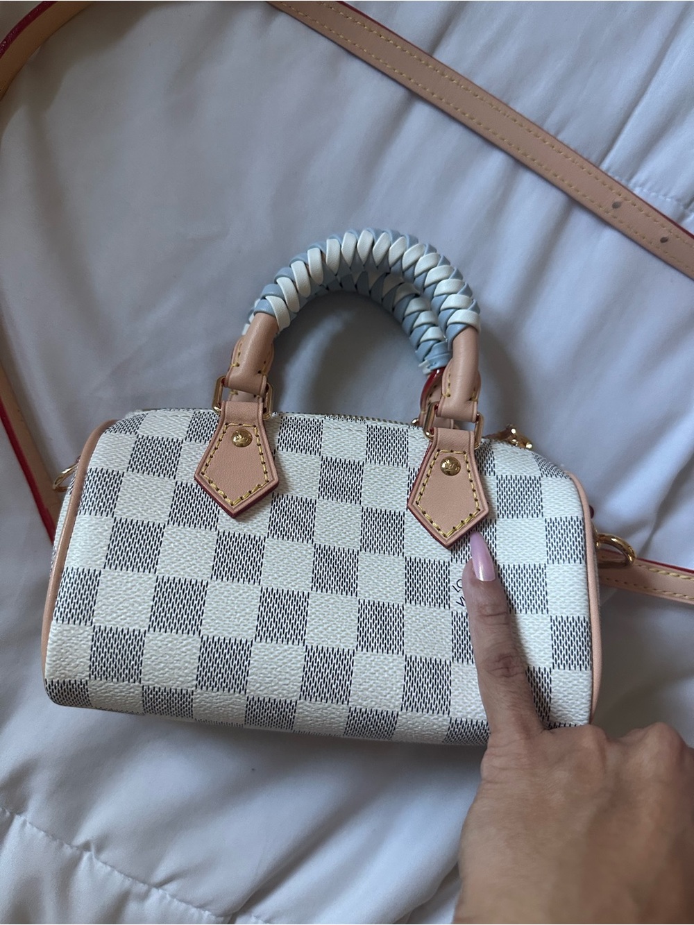 Mini satchel handbag with crossbody strap
